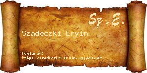 Szadeczki Ervin névjegykártya